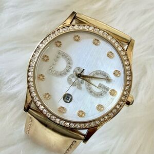 Dolce & Gabbana Gold Crystal Logo Watch